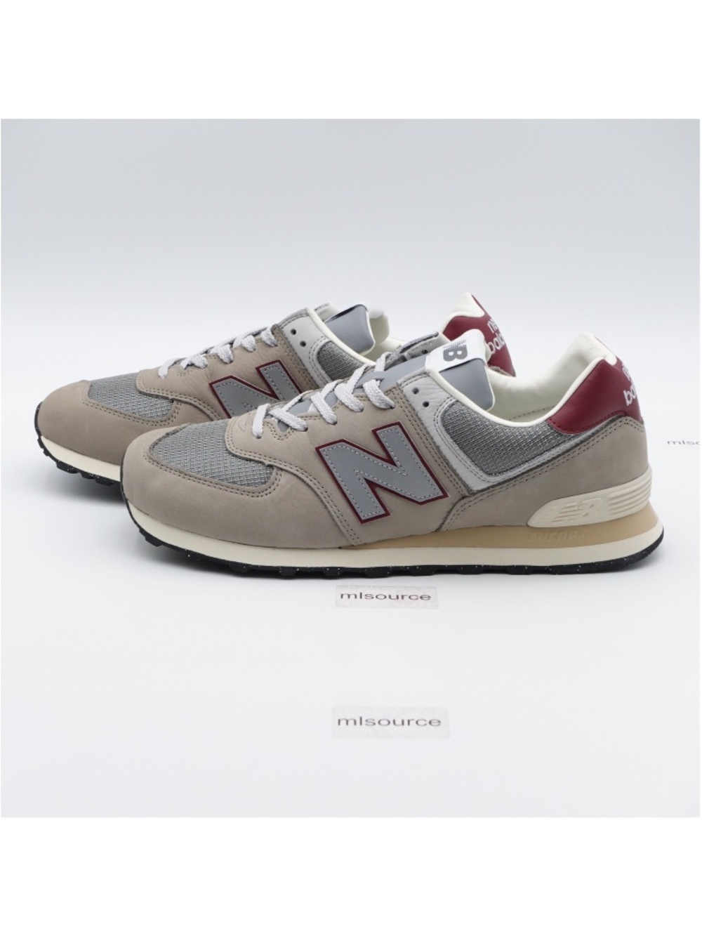 Size 13 Men's New Balance 574 Sneakers U574SKB Arid Stone/Monarch Burgundy